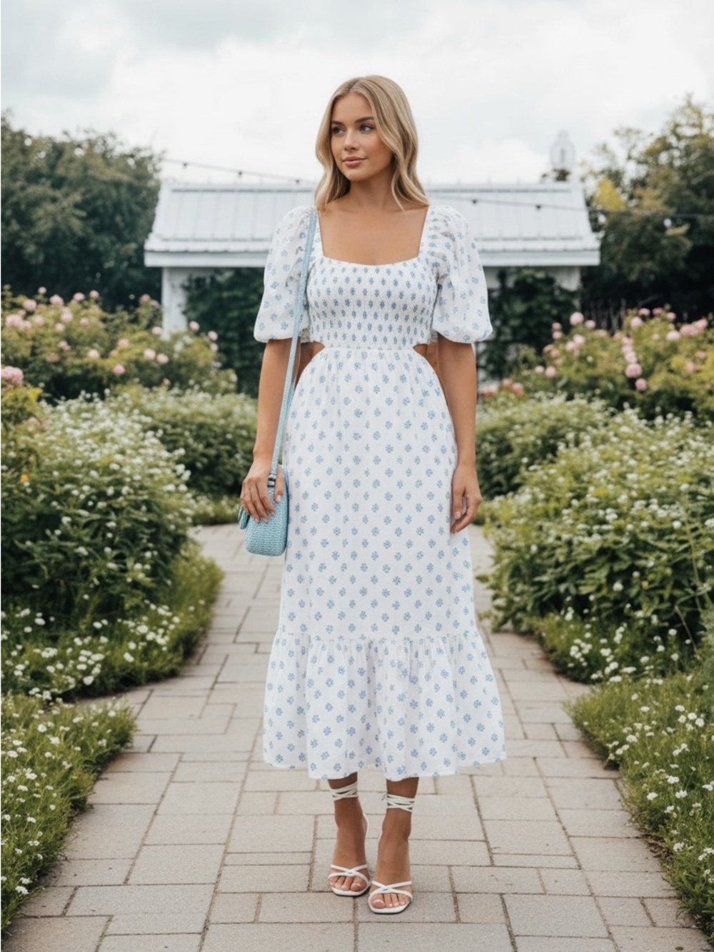 NWT Faithfull The Brand Bloom Midi Dress in Cairo Floral Print Size 6